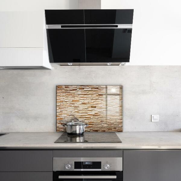 Glass splashback Natural stone wall
