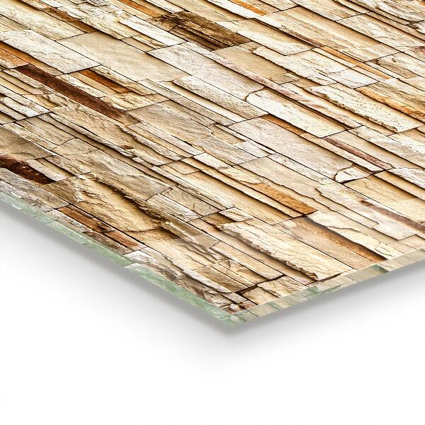Glass splashback Natural stone wall