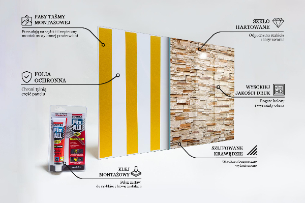 Glass splashback Natural stone wall