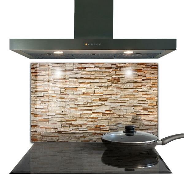 Glass splashback Natural stone wall