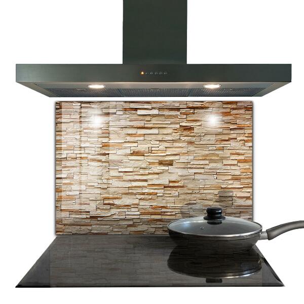 Glass splashback Natural stone wall