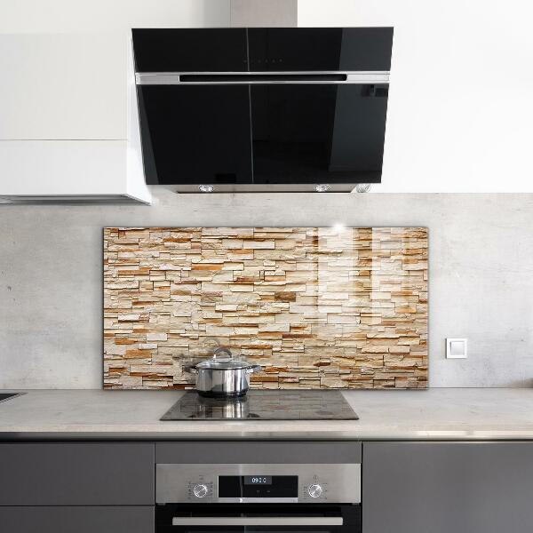 Glass splashback Natural stone wall