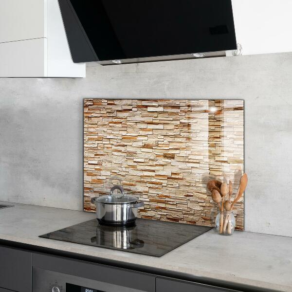 Glass splashback Natural stone wall