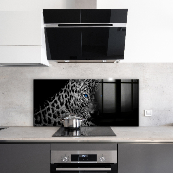 Cooker splashback Dark panther wild cat