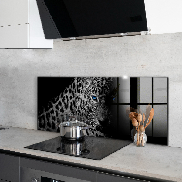 Cooker splashback Dark panther wild cat