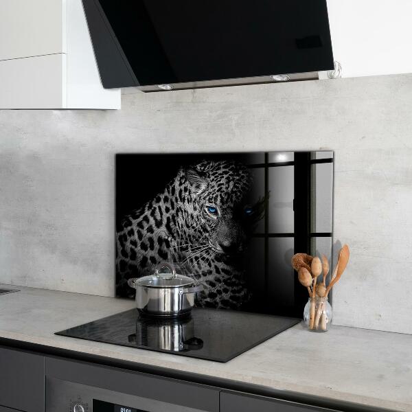 Cooker splashback Dark panther wild cat