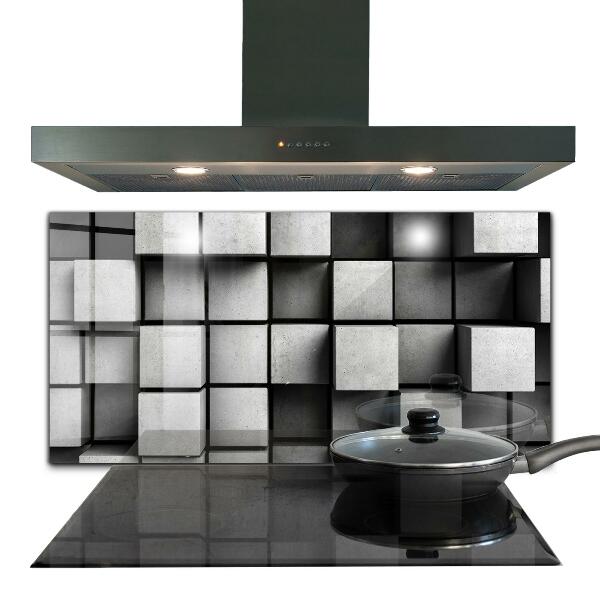 Cooker splashback Cubes geometric pattern