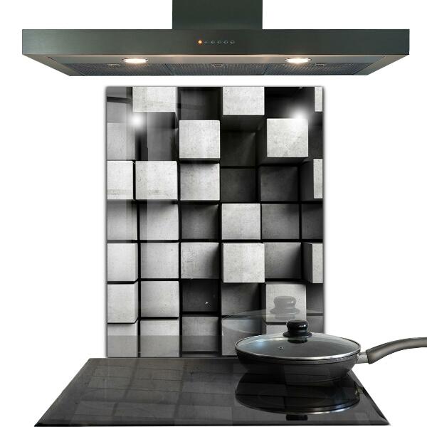 Cooker splashback Cubes geometric pattern