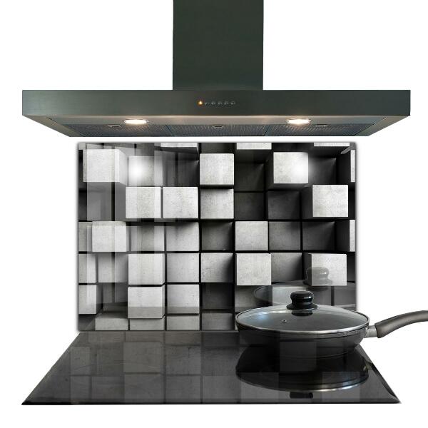 Cooker splashback Cubes geometric pattern