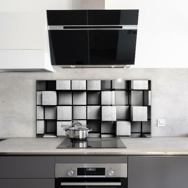 Cooker splashback Cubes geometric pattern