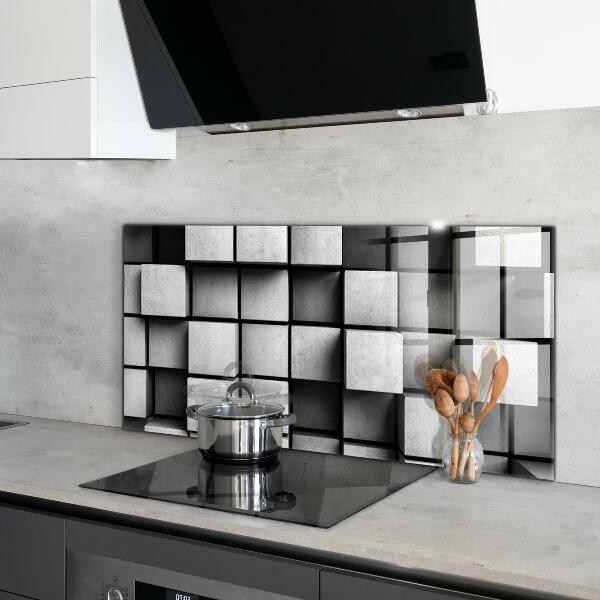 Cooker splashback Cubes geometric pattern