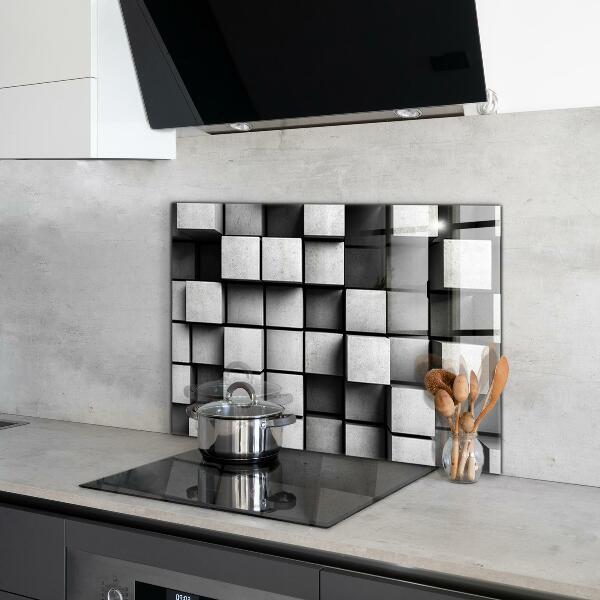 Cooker splashback Cubes geometric pattern