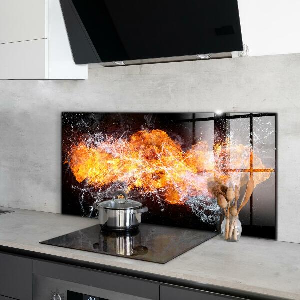 Cooker splashback The fight of the elements fire water