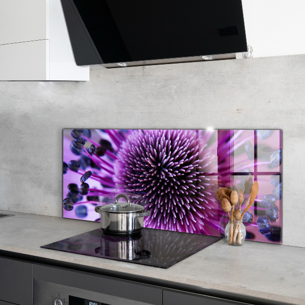 Kitchen splashback Purple flower