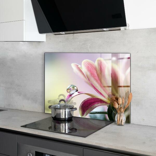 Kitchen splashback Flower with dew drop morning