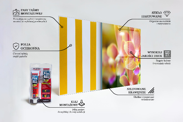 Kitchen splashback Orange orchid