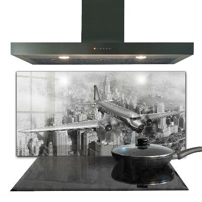 Kitchen splashback Plane over new york