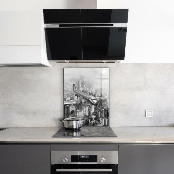 Kitchen splashback Plane over new york