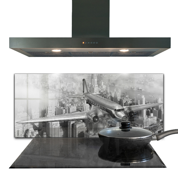 Kitchen splashback Plane over new york