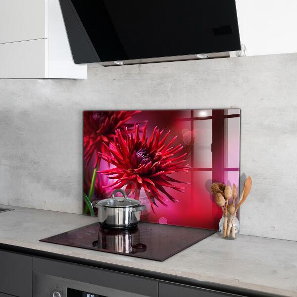 Kitchen splashback Red dahlia flower