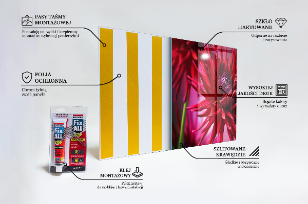 Kitchen splashback Red dahlia flower