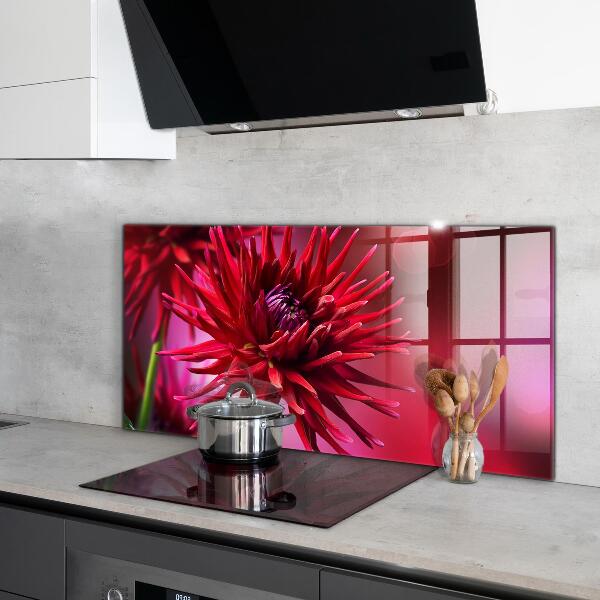 Kitchen splashback Red dahlia flower