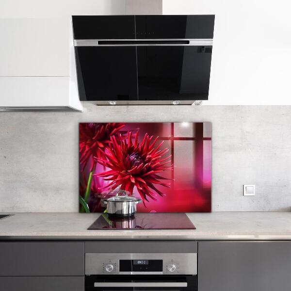 Kitchen splashback Red dahlia flower