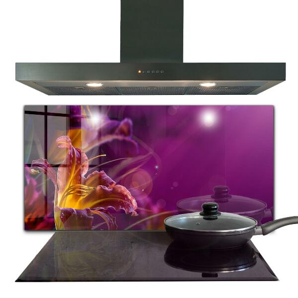 Kitchen splashback Dark flower dark plant