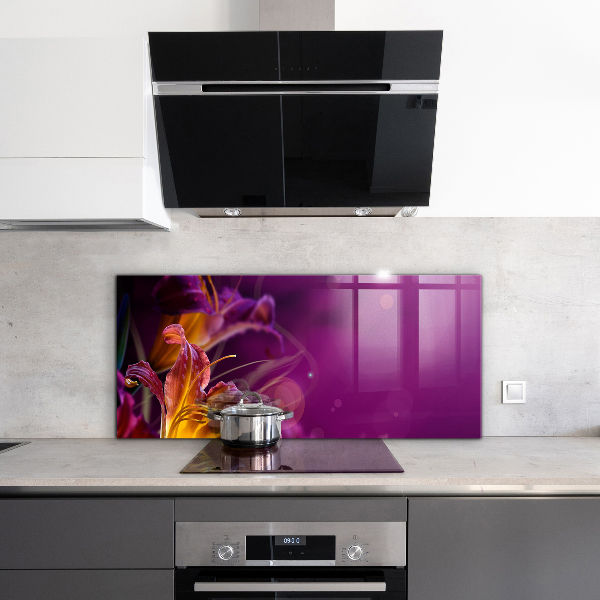 Kitchen splashback Dark flower dark plant