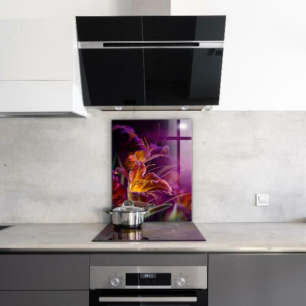 Kitchen splashback Dark flower dark plant