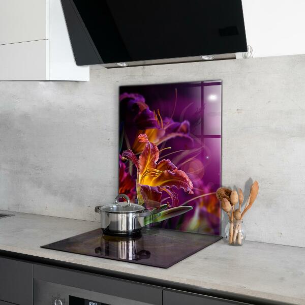 Kitchen splashback Dark flower dark plant