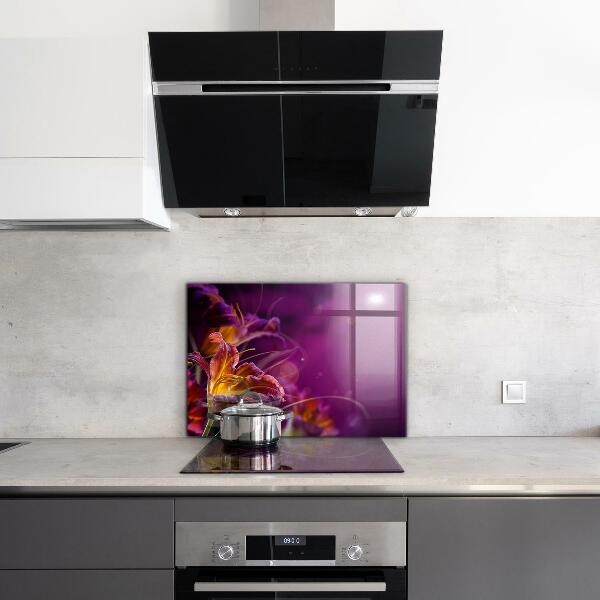 Kitchen splashback Dark flower dark plant