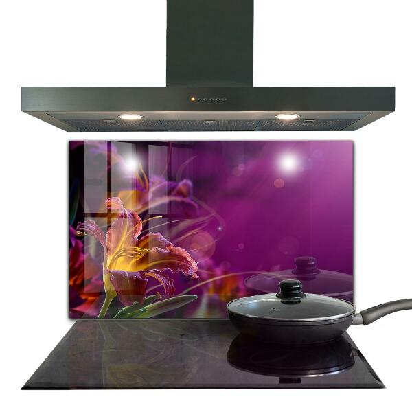 Kitchen splashback Dark flower dark plant