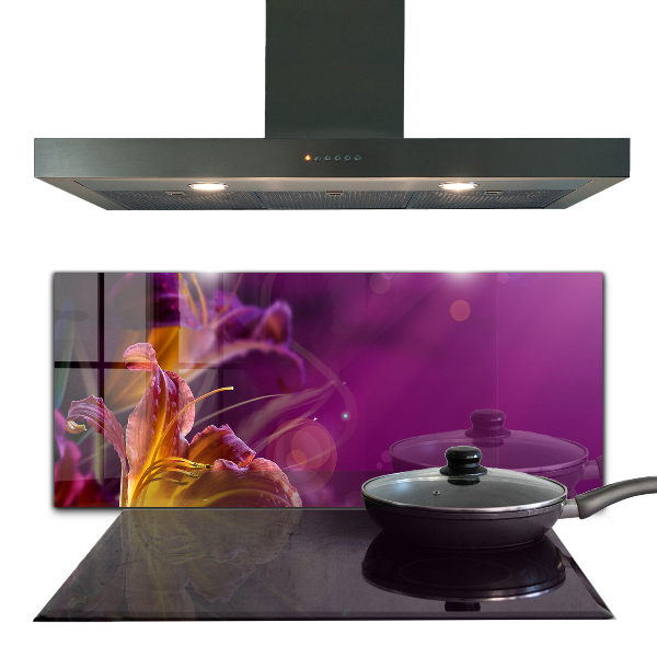 Kitchen splashback Dark flower dark plant