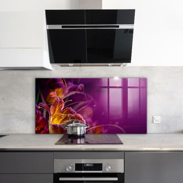 Kitchen splashback Dark flower dark plant