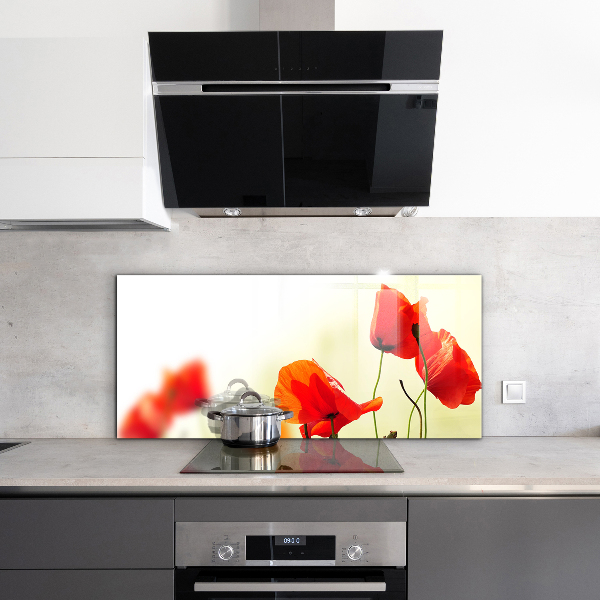 Kitchen splashback Field meadow with red poppies