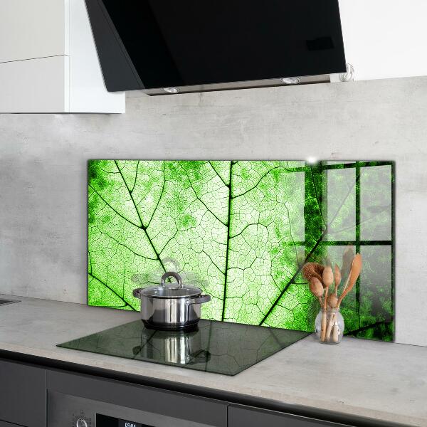 Kitchen splashback Green leaf texture