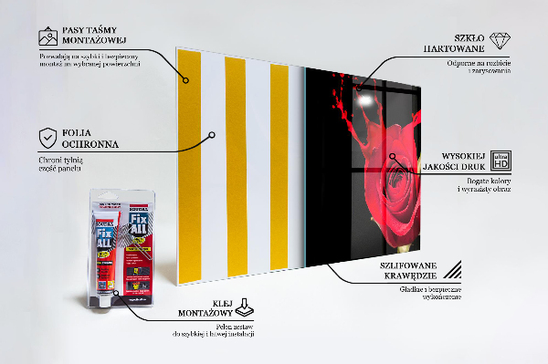 Kitchen splashback Red rose abstract