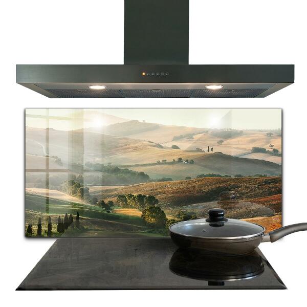 Kitchen splashback Tuscany landscape with vineyards