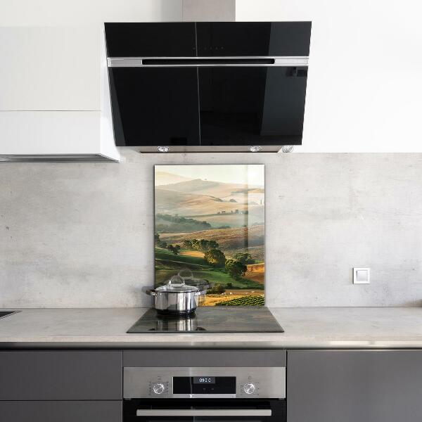 Kitchen splashback Tuscany landscape with vineyards