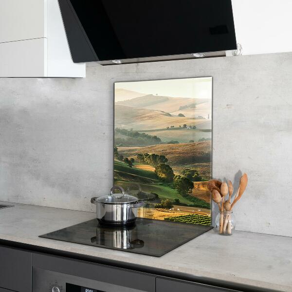 Kitchen splashback Tuscany landscape with vineyards