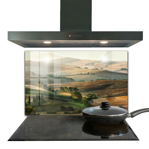 Kitchen splashback Tuscany landscape with vineyards
