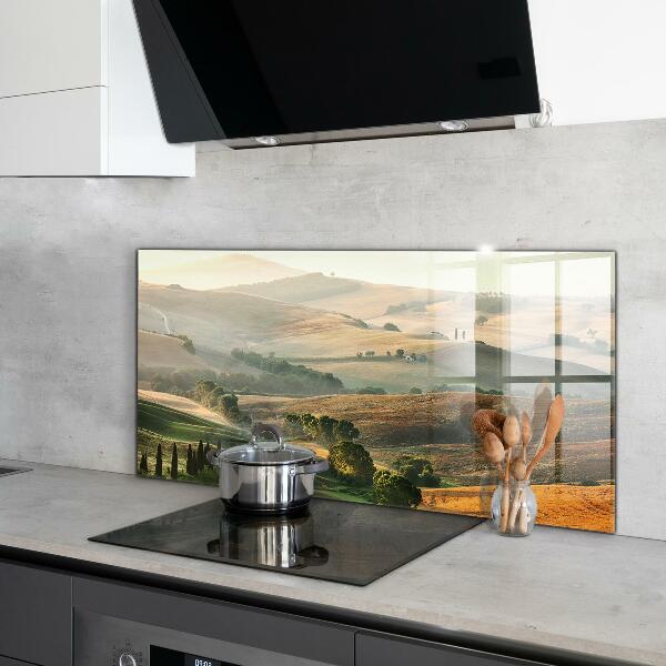 Kitchen splashback Tuscany landscape with vineyards