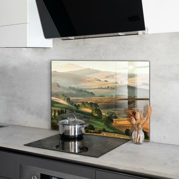 Kitchen splashback Tuscany landscape with vineyards