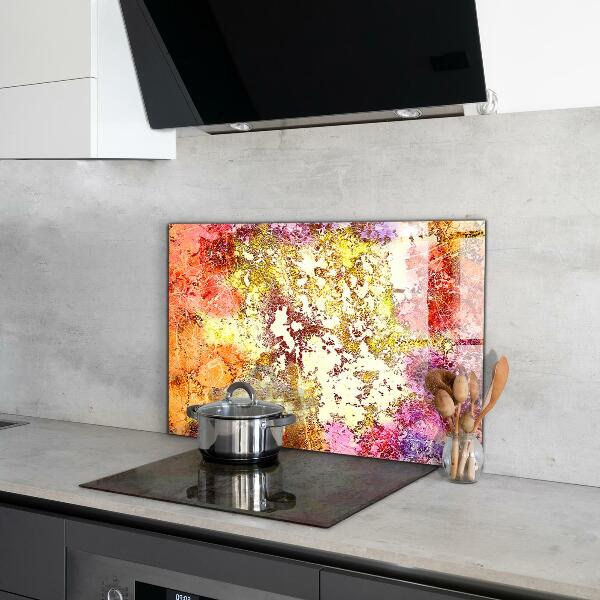 Kitchen splashback Orange abstraction