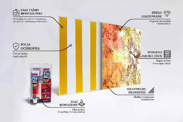 Kitchen splashback Orange abstraction