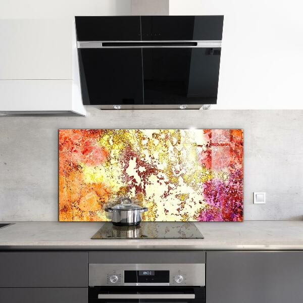 Kitchen splashback Orange abstraction