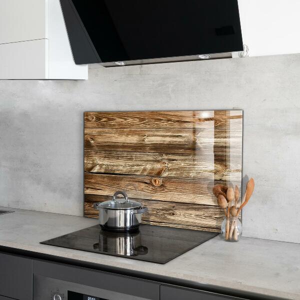 Glass splashback Wooden texture