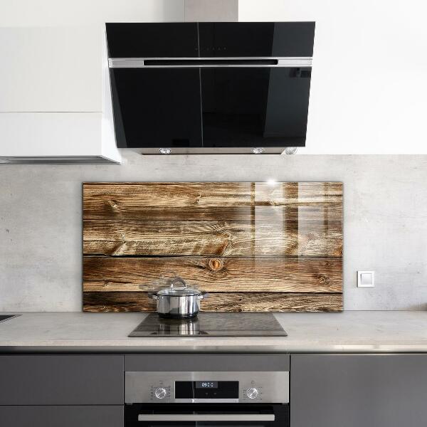 Glass splashback Wooden texture