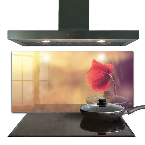 Kitchen splashback Vintage poppy plant